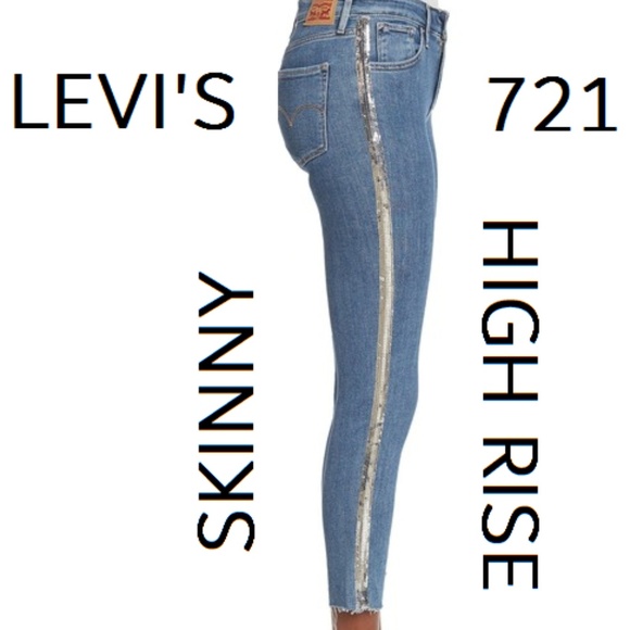 Levi's Denim - 🎁SALE🎄LEVIS 721 SEQUIN High Rise Skinny Fray leg